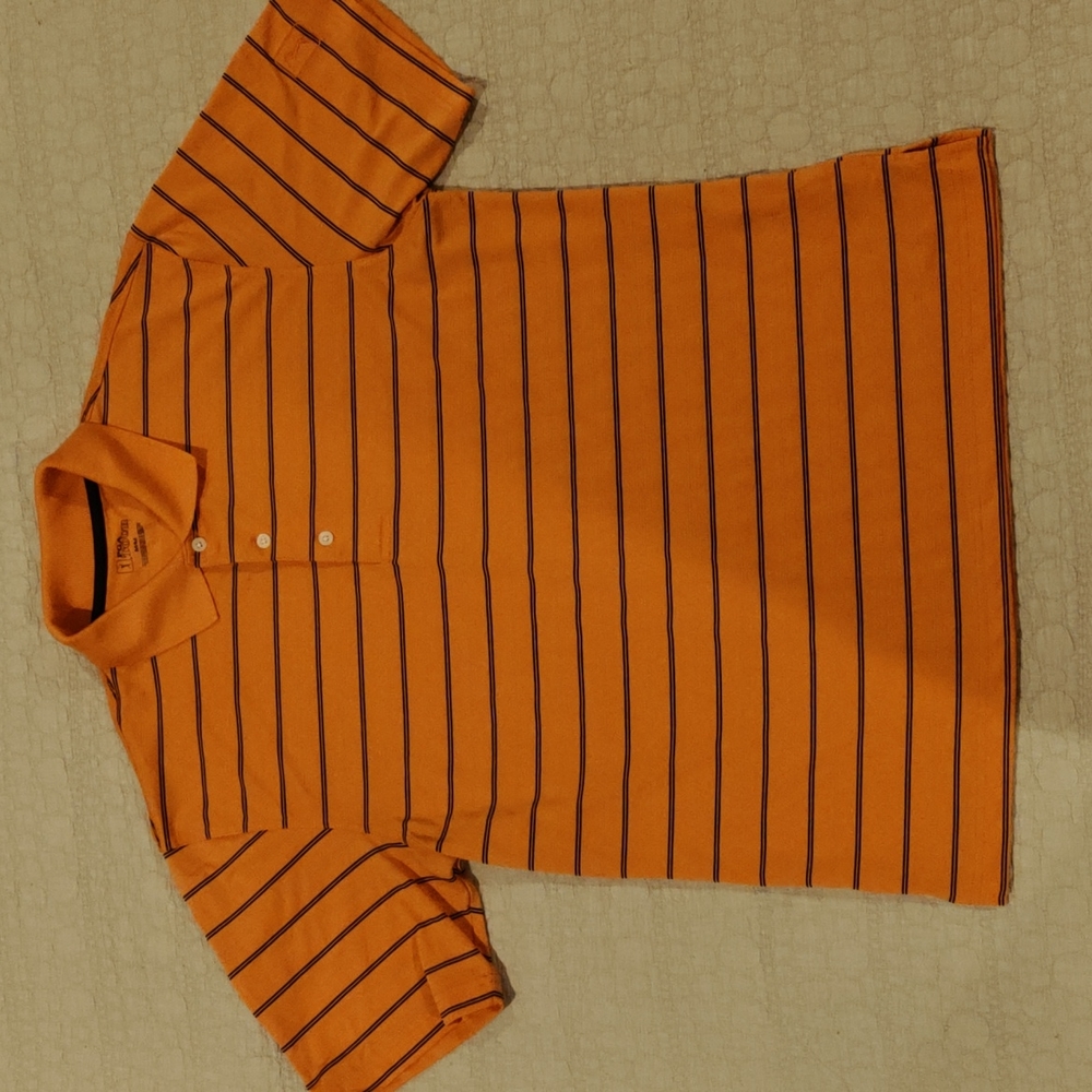 PGA Tour Pin Stripe Coral Polo